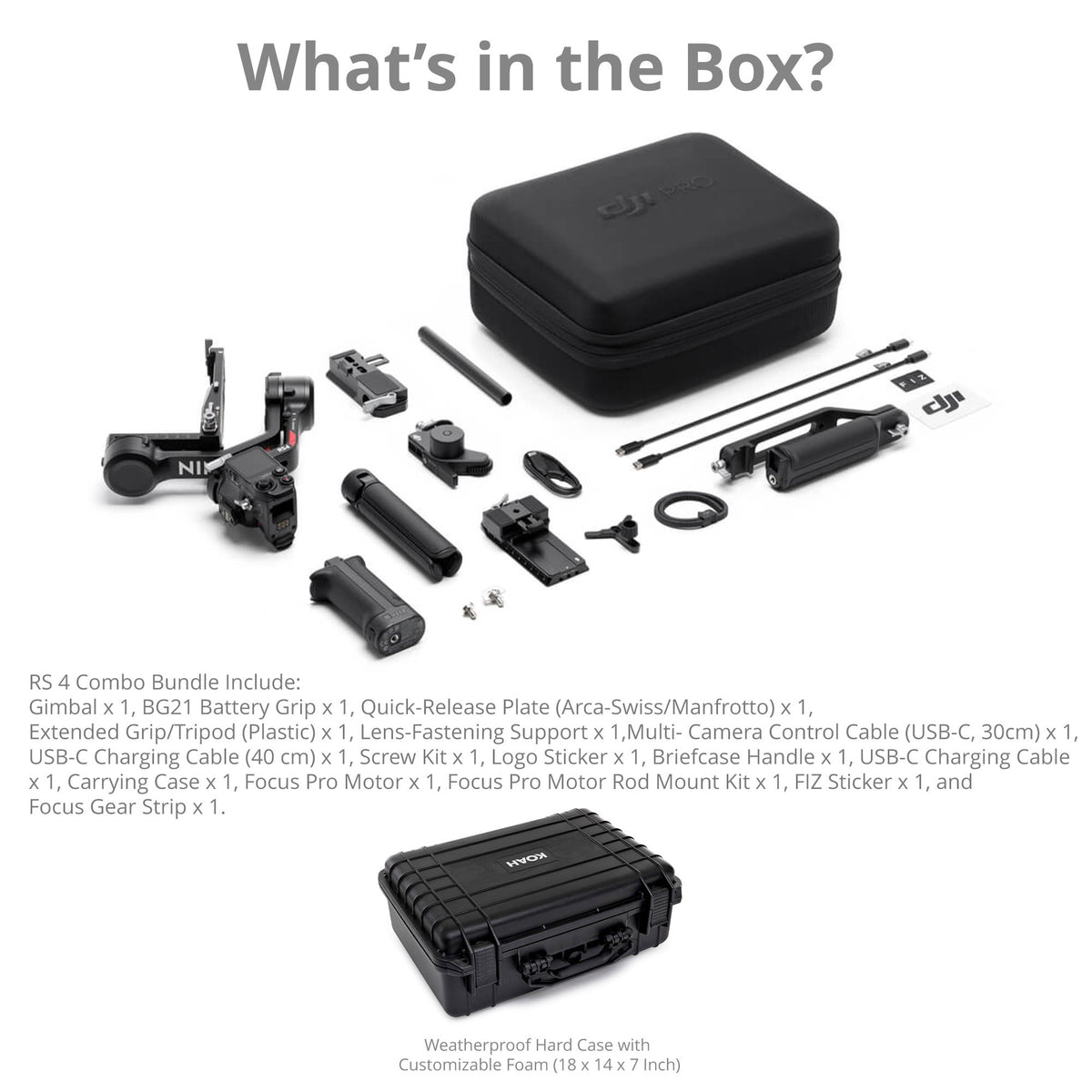 DJI RS 4 Gimbal Stabilizer Combo with Joystick Mode Switch and High-Capacity Battery Grip Bundle