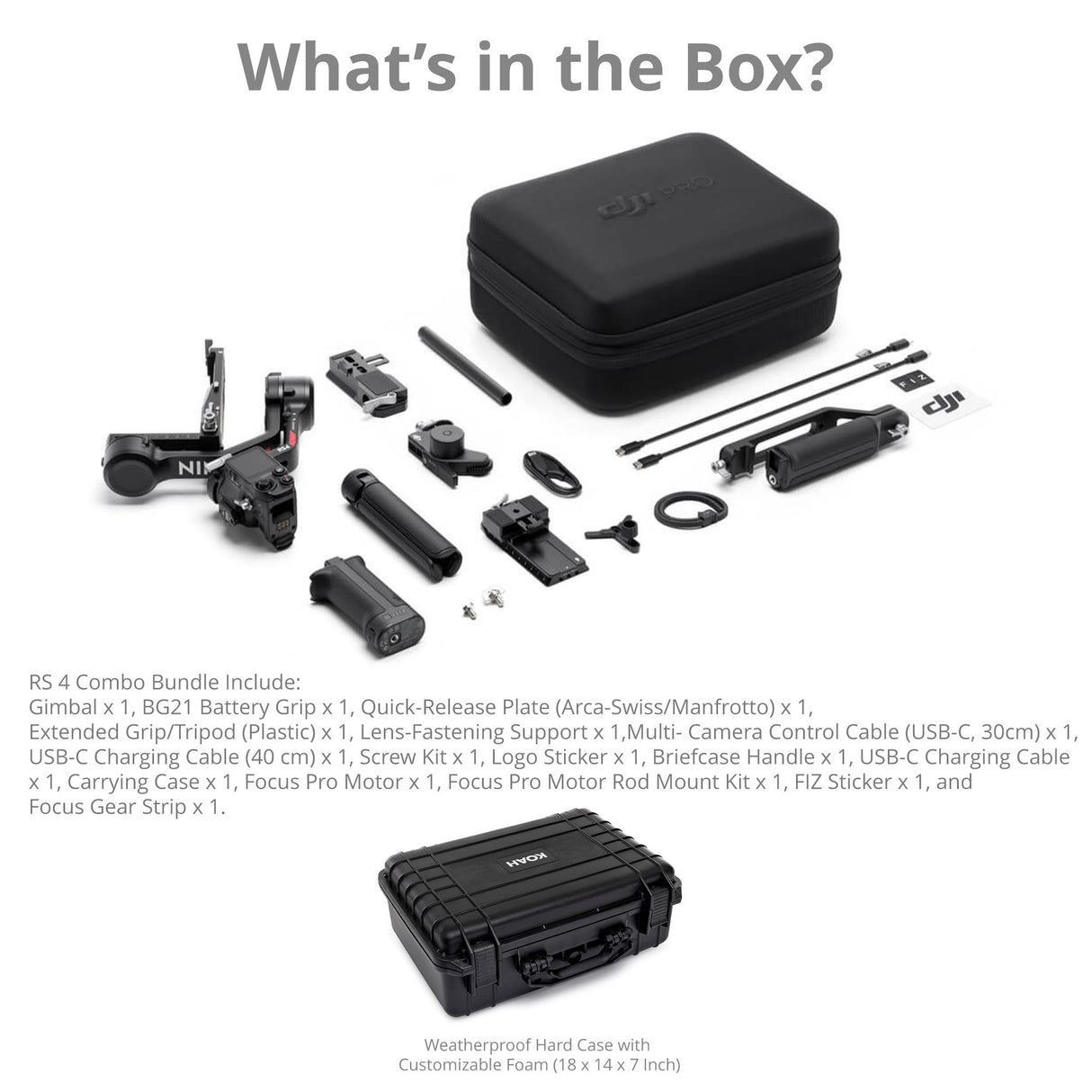 DJI RS 4 Gimbal Stabilizer Combo with Joystick Mode Switch and High-Capacity Battery Grip Bundle