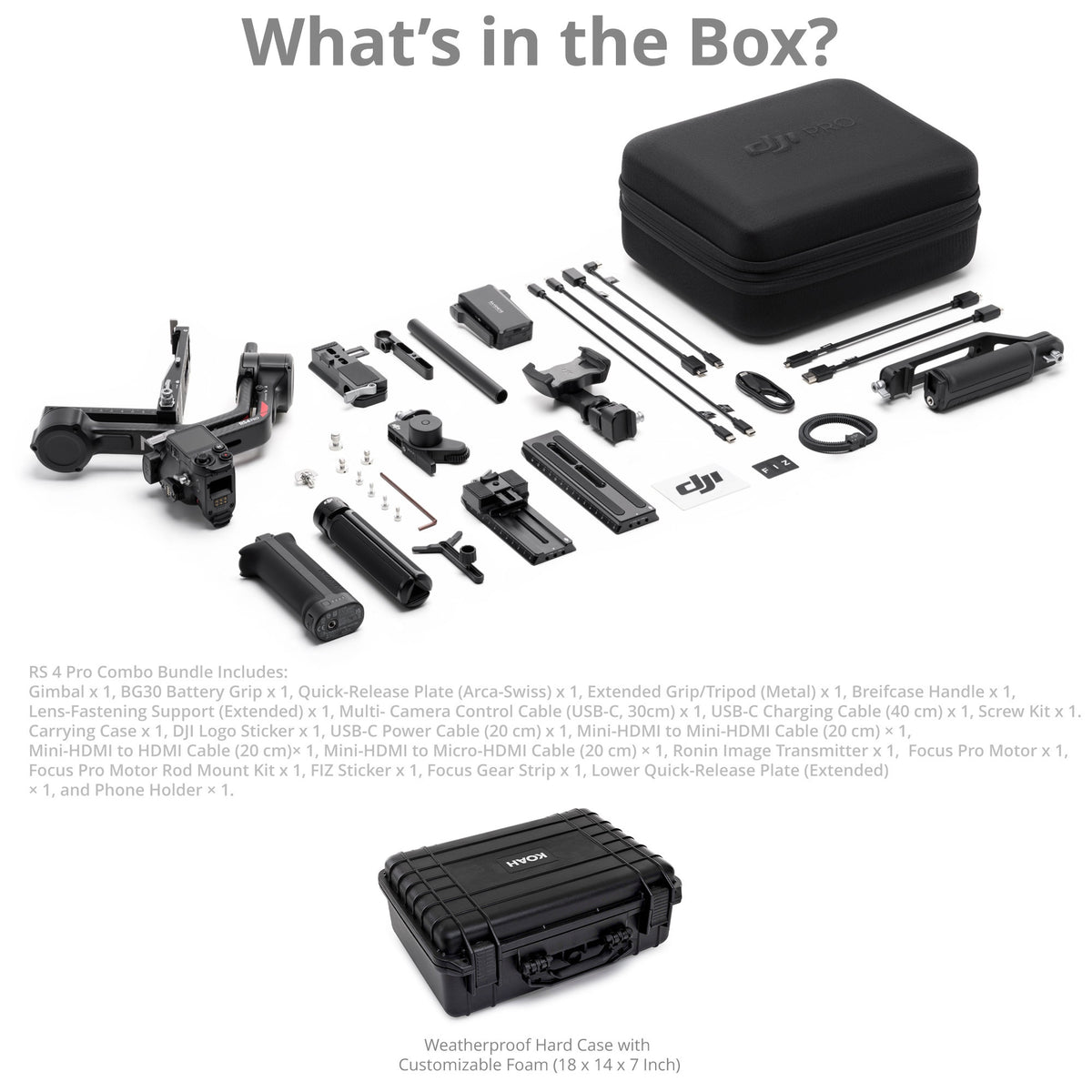 DJI RS 4 Pro Combo Flagship Stabilizer with 2nd-Gen Native Vertical Shooting with Hard Case Bundle