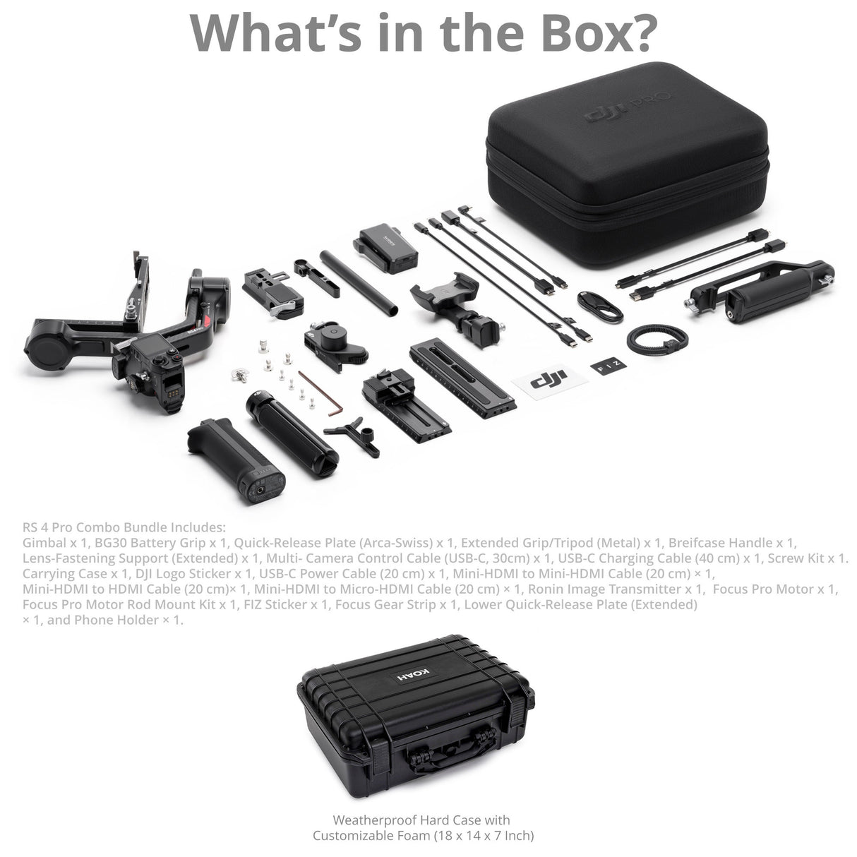 DJI RS 4 Pro Combo Flagship Stabilizer with 2nd-Gen Native Vertical Shooting with Hard Case Bundle