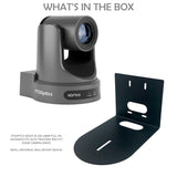 PTZOptics Move SE 20x 1080p Full HD Advanced PTZ Auto-Tracking Pan Tilt Zoom Camera (Gray) Bundle