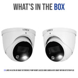 Lorex 4K Ultra HD Smart Deterrence IP 8MP Remote Access Dome Camera (2-Pack) Bundle