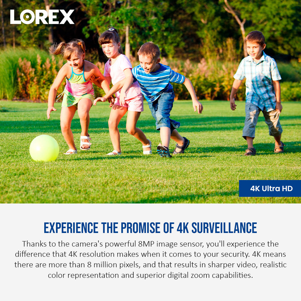 Lorex 4K Ultra HD Smart Deterrence IP 8MP Remote Access Dome Camera with Smart Motion Detection Plus