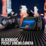 Blackmagic Design Pocket 4K Cinema Camera with Lumix G X Vario Power Zoom Lens (Black) Bundle