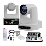 PTZOptics Move SE 20x 1080p Full HD Advanced PTZ Auto-Tracking Pan Tilt Zoom Camera (White) Bundle