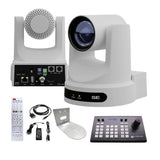 PTZOptics Move SE 20x 1080p Full HD Advanced PTZ Auto-Tracking Pan Tilt Zoom Camera (White) Bundle