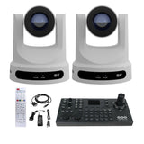PTZOptics Move SE 20x 1080p PTZ Auto-Tracking Pan Tilt Zoom Camera (White, 2-Pack) Bundle