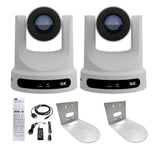 PTZOptics Move SE 20x 1080p PTZ Auto-Tracking Pan Tilt Zoom Camera (White, 2-Pack) Bundle