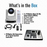 PTZOptics Move SE 20x 1080p PTZ Auto-Tracking Pan Tilt Zoom Camera (White, 2-Pack) Bundle