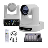 PTZOptics Move SE 20x 1080p Full HD Advanced PTZ Auto-Tracking Pan Tilt Zoom Camera (White) Bundle