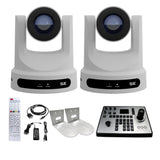 PTZOptics Move SE 20x 1080p PTZ Auto-Tracking Pan Tilt Zoom Camera (White, 2-Pack) Bundle