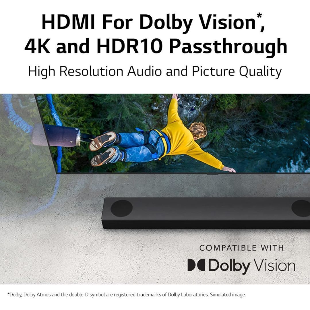 LG Soundbar with Dolby Atmos, 9.1.5 Channel, Meridian Audio Technology and HDMI 2.1 Input