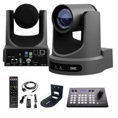 PTZOptics Move SE 20x 1080p Full HD Advanced PTZ Auto-Tracking Pan Tilt Zoom Camera (Gray) Bundle