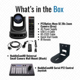 PTZOptics Move SE 20x 1080p Full HD Advanced PTZ Auto-Tracking Pan Tilt Zoom Camera (Gray) Bundle