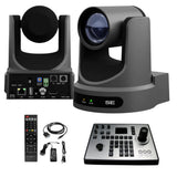 PTZOptics Move SE 20x 1080p Full HD Advanced PTZ Auto-Tracking Pan Tilt Zoom Camera (Gray) Bundle