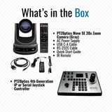 PTZOptics Move SE 20x 1080p Full HD Advanced PTZ Auto-Tracking Pan Tilt Zoom Camera (Gray) Bundle