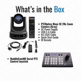 PTZOptics Move SE 20x 1080p Full HD Advanced PTZ Auto-Tracking Pan Tilt Zoom Camera (Gray) Bundle