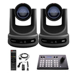 PTZOptics Move SE 20x 1080p PTZ Auto-Tracking Pan Tilt Zoom Camera (Gray, 2-Pack) Bundle