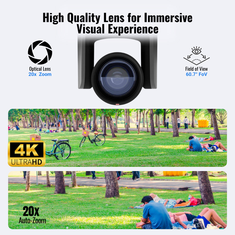 PTZOptics Move SE 20x 1080p PTZ Auto-Tracking Pan Tilt Zoom Camera (Gray, 2-Pack) Bundle