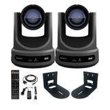 PTZOptics Move SE 20x 1080p PTZ Auto-Tracking Pan Tilt Zoom Camera (Gray, 2-Pack) Bundle
