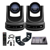 PTZOptics Move SE 20x 1080p PTZ Auto-Tracking Pan Tilt Zoom Camera (Gray, 2-Pack) Bundle