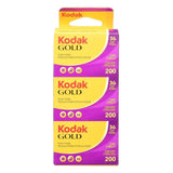 Kodak Gold 200 Film with 35mm Film and 36 Exposures for Enhanced Color (Yellow-Purple, 3-Pack)
