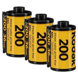 Kodak Gold 200 Film with 35mm Film and 36 Exposures for Enhanced Color (Yellow-Purple, 3-Pack)