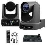 PTZOptics Move SE 20x 1080p Full HD Advanced PTZ Auto-Tracking Pan Tilt Zoom Camera (Gray) Bundle