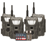 Stealth Cam Flashback White Flash Cellular Trail Camera 4-Pack with Four 32GB Cards and Card Reader