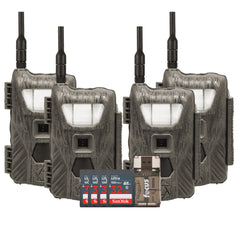 Stealth Cam Flashback White Flash Cellular Trail Camera 4-Pack with Four 32GB Cards and Card Reader
