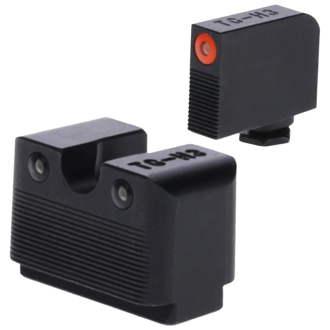 TruGlo Tritium Pro Glock 42 and 43 MOS Handgun Sights with Front Sight Focus Lock Ring (Orange Ring)