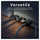 OWC 28-Inch Thunderbolt 4 and USB-C Cable with 40 GBPS Data Transfer and 240W Power Charging (Black)