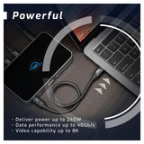 OWC 28-Inch Thunderbolt 4 and USB-C Cable with 40 GBPS Data Transfer and 240W Power Charging (Black)