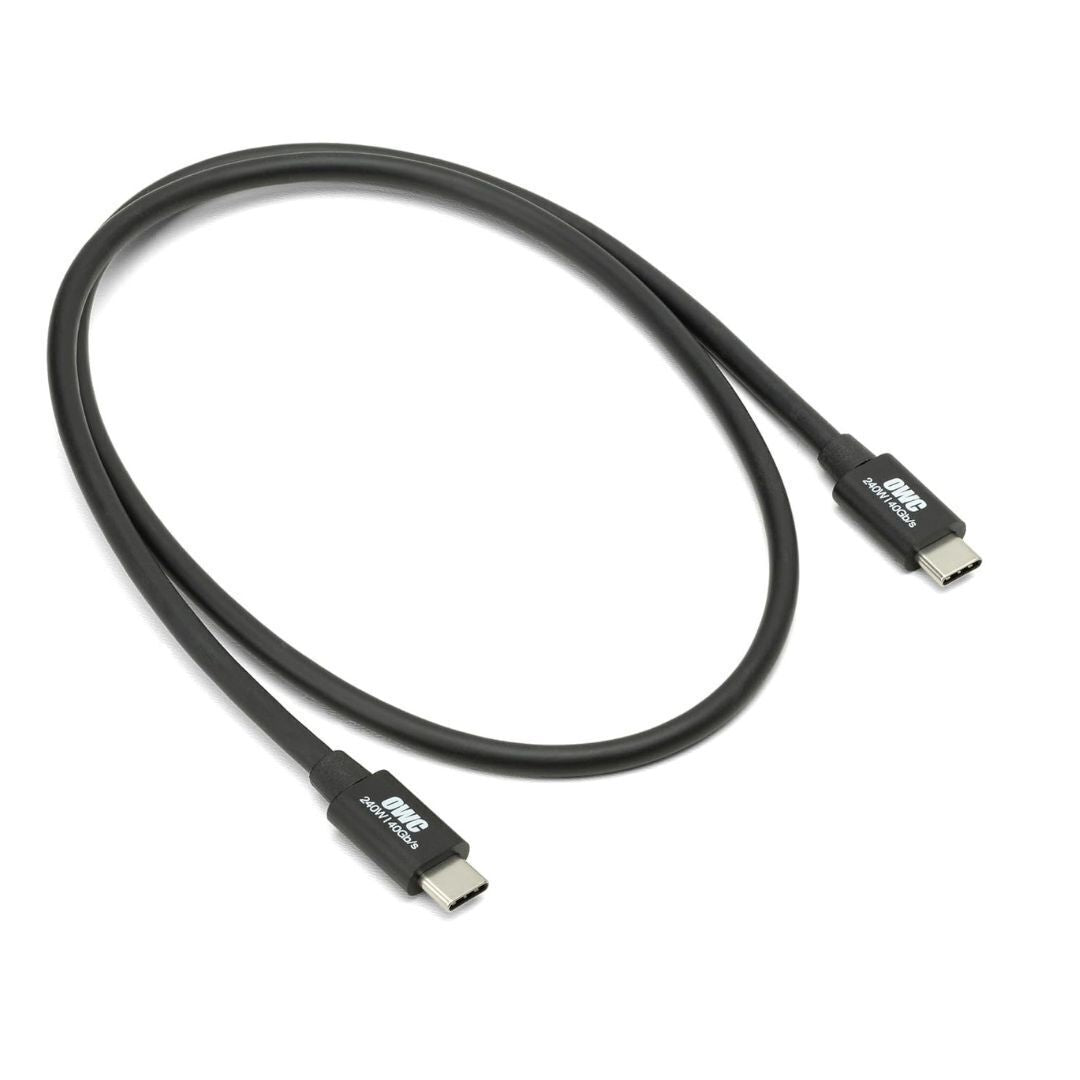 OWC 28-Inch Thunderbolt 4 and USB-C Cable with 40 GBPS Data Transfer and 240W Power Charging (Black)