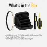 NiSi 82mm Armor FX Pro Nano L395 UV Protection Filter with Cine Optical Glass and FX Filter Bundle