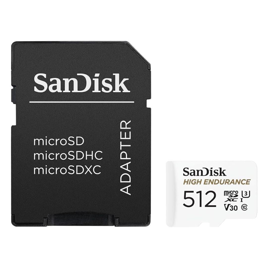 SanDisk High Endurance UHS-I MicroSDXC 512GB Memory Card with SD Adapter and 100 MBPS Read Speed