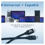 OWC 39-Inch Thunderbolt 4 and USB-C Cable with 40 GBPS Data Transfer and 240W Power Charging (Black)
