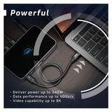 OWC 39-Inch Thunderbolt 4 and USB-C Cable with 40 GBPS Data Transfer and 240W Power Charging (Black)