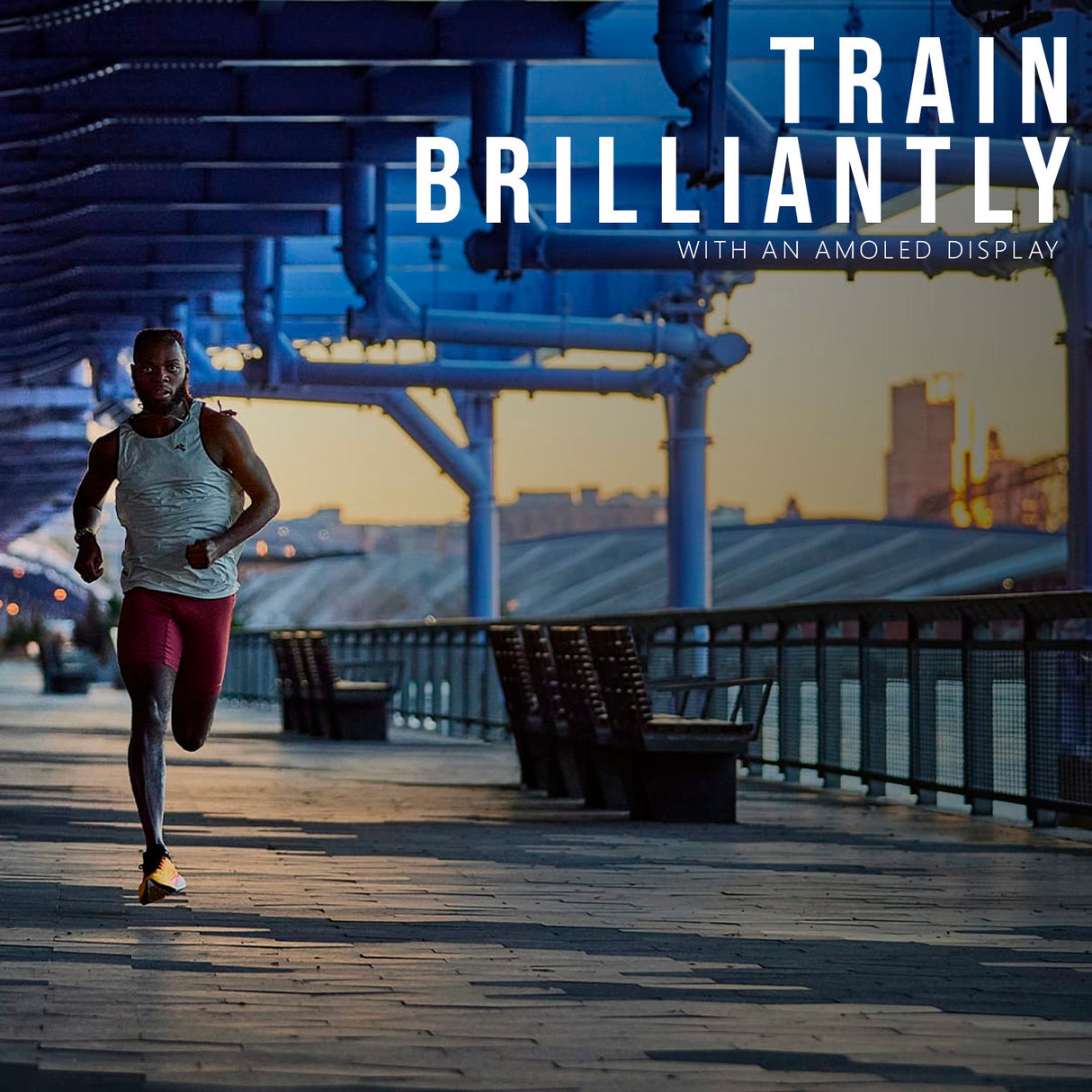 Garmin Forerunner 965 GPS 1.4-Inch Display Titanium Bezel Running Smartwatch(Whitestone/Powder Gray)