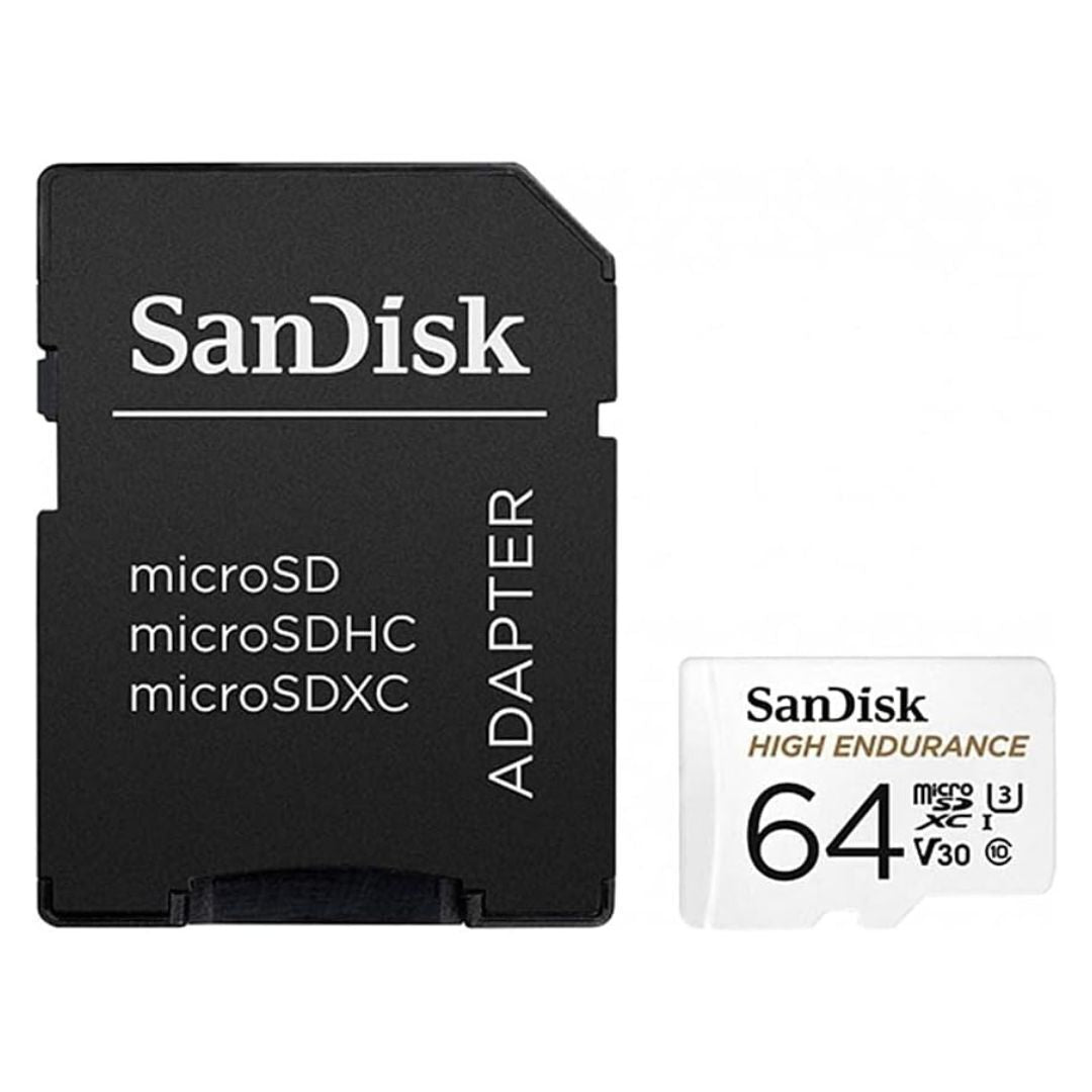 SanDisk High Endurance UHS-I MicroSDXC Memory Card with SD Adapter and 100MBPS Read Speed (64GB)