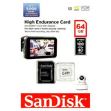 SanDisk High Endurance UHS-I MicroSDXC Memory Card with SD Adapter and 100MBPS Read Speed (64GB)
