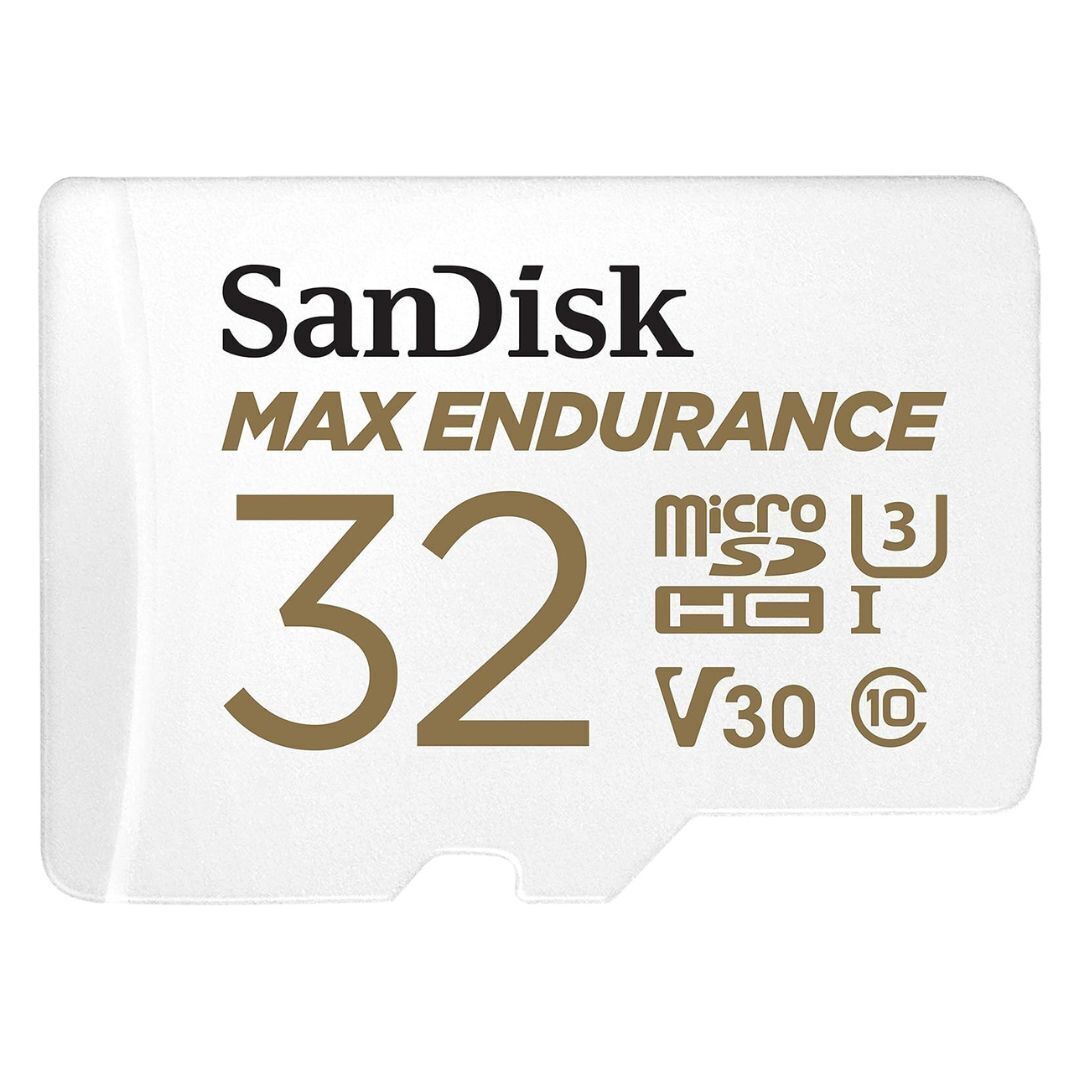 SanDisk 32GB MAX Endurance MicroSDHC Card with Adapter, 100MBPS Read Speed, and 40MBPS Write Speed