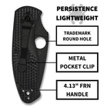 Spyderco Persistence Lightweight 6.85-Inch PlainEdge Pocket Knife with 8Cr13MoV Steel Blade (Black)