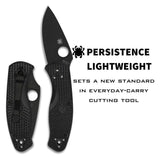 Spyderco Persistence Lightweight 6.85-Inch PlainEdge Pocket Knife with 8Cr13MoV Steel Blade (Black)