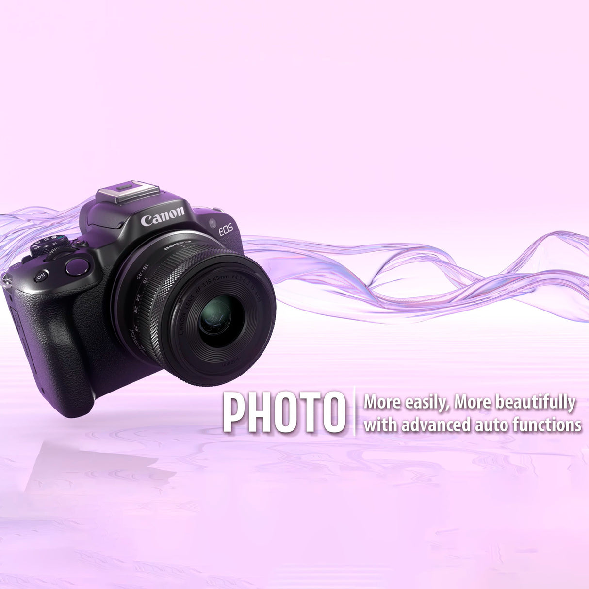 Canon EOS R50 Mirrorless Camera with 18-45mm Lens (Black)