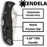 Spyderco Endela Lightweight Folding Knife with VG-10 Steel PlainEdge Blade and Black FRN Handle