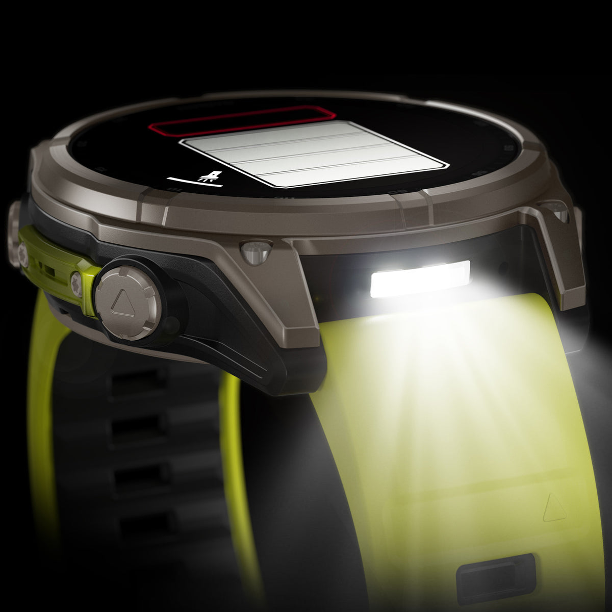 Garmin fenix 8 Sapphire Solar 47mm Smartwatch with Built-In LED Flashlight (Amp Yellow and Graphite)