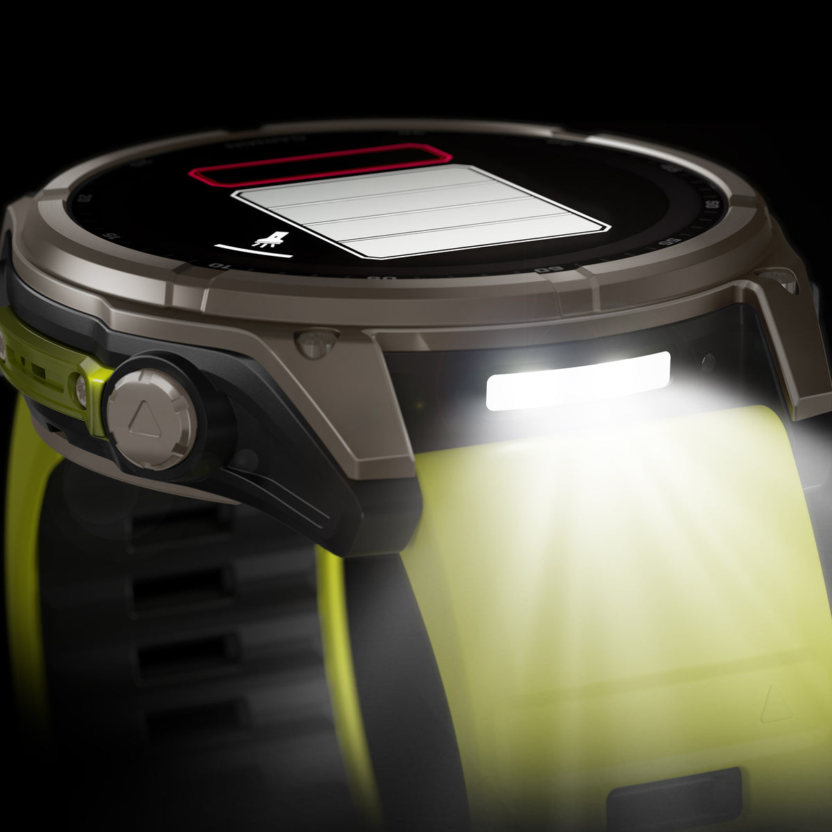 Garmin fenix 8 Sapphire Solar 51mm Smartwatch with Built-In LED Flashlight (Amp Yellow and Graphite)