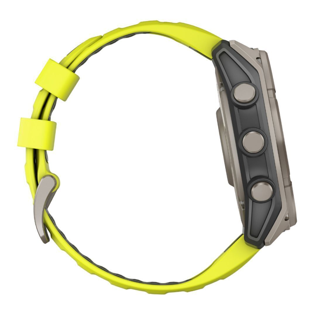 Garmin fenix 8 Sapphire Solar 51mm Smartwatch with Built-In LED Flashlight (Amp Yellow and Graphite)