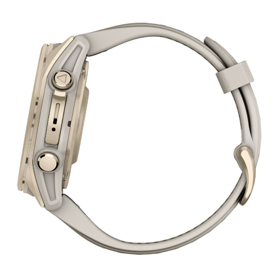 Garmin Fenix 8 43mm GPS Smartwatch with AMOLED Display (Soft Gold and Fog Gray-Dark Sandstone)